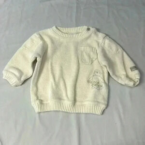Mexx - Long  sleeve Sherpa like pullover penguin sweater. Size 3-6 months